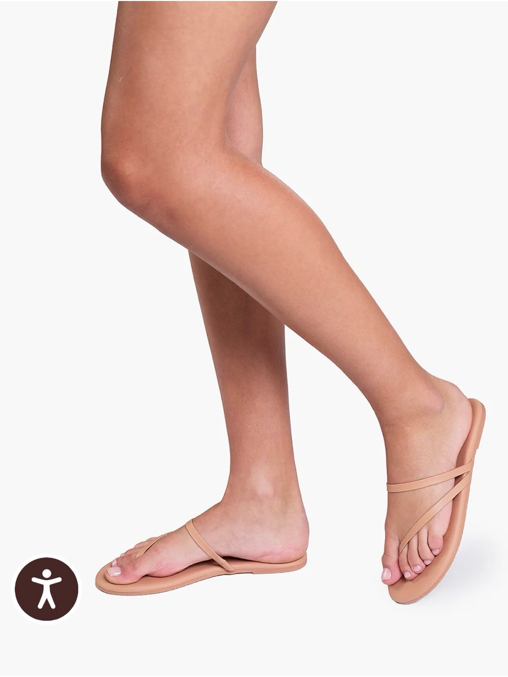 TKEES Thin Strap Slide Sandals in Nude/Tan sarit
